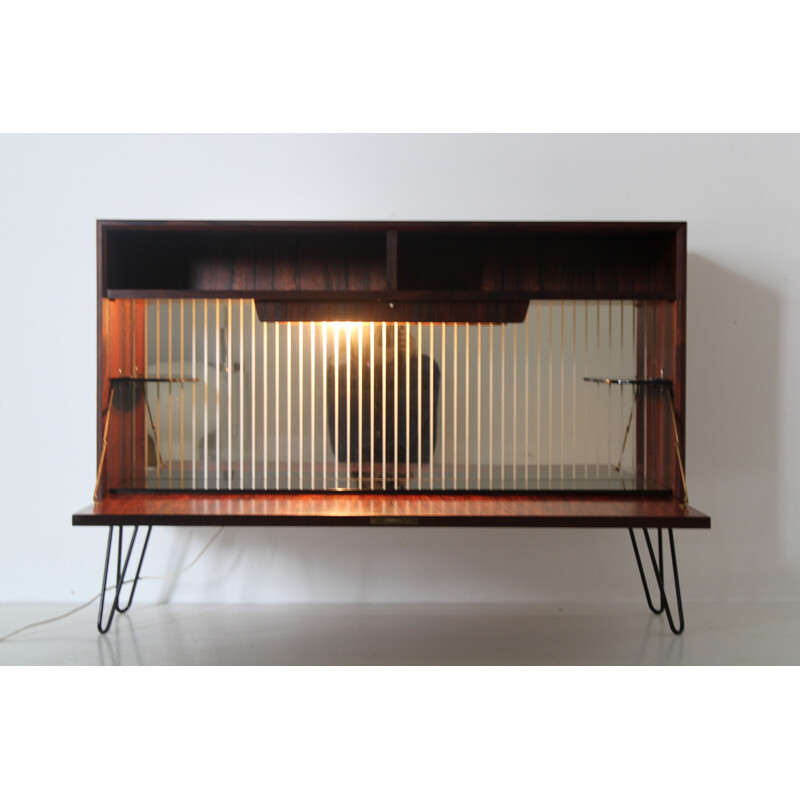 Vintage rosewood and iron sideboard, Denmark 1960
