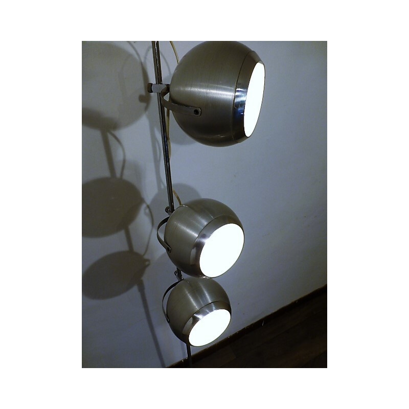 Lampadaire "eyes balls" en inox - 1970