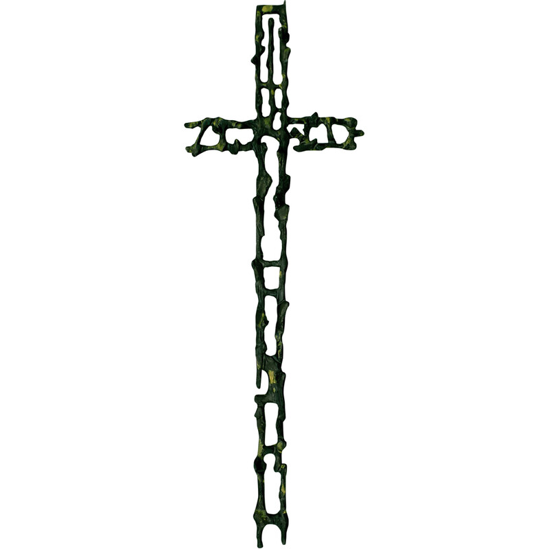 Crucifix vintage en fer d'Attilio Biancardi, Italie 1970