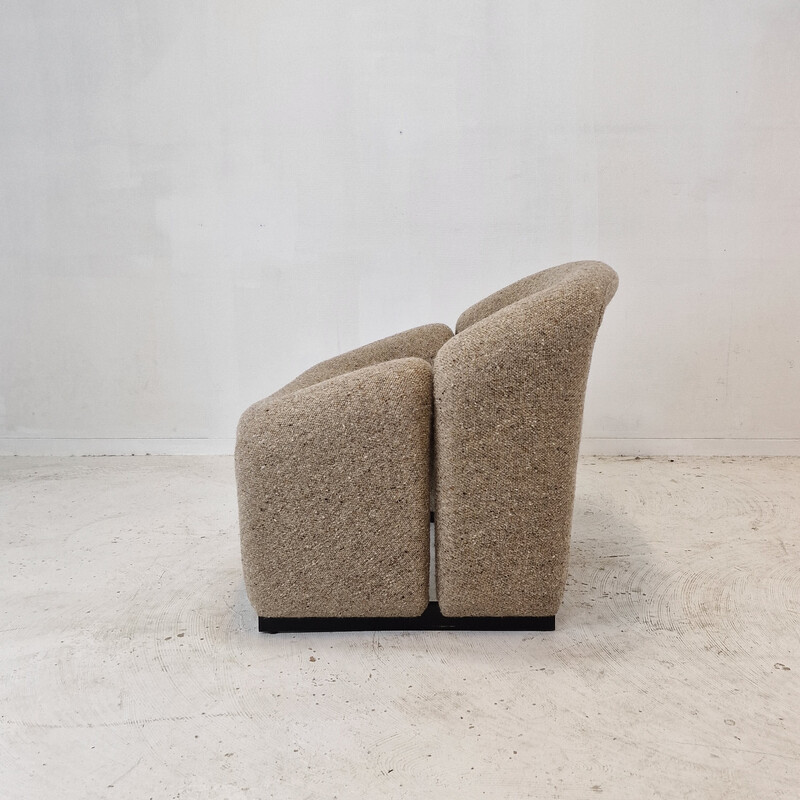 Pair of vintage model F580 chairs in wool fabric by Pierre Paulin for Artifort, 1966