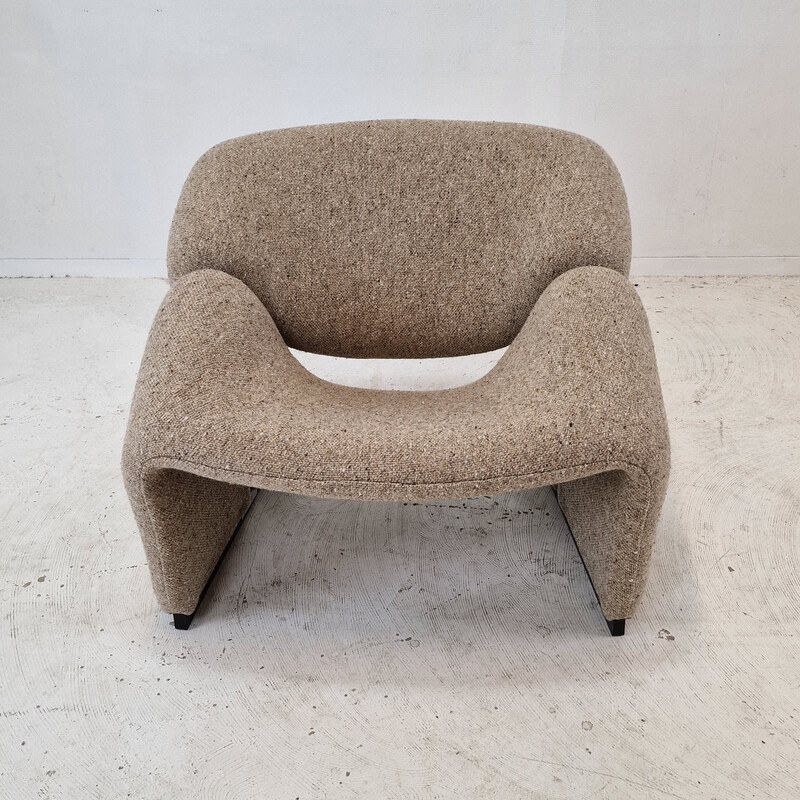 Paar vintage stoelen model F580 in wollen stof van Pierre Paulin voor Artifort, 1966