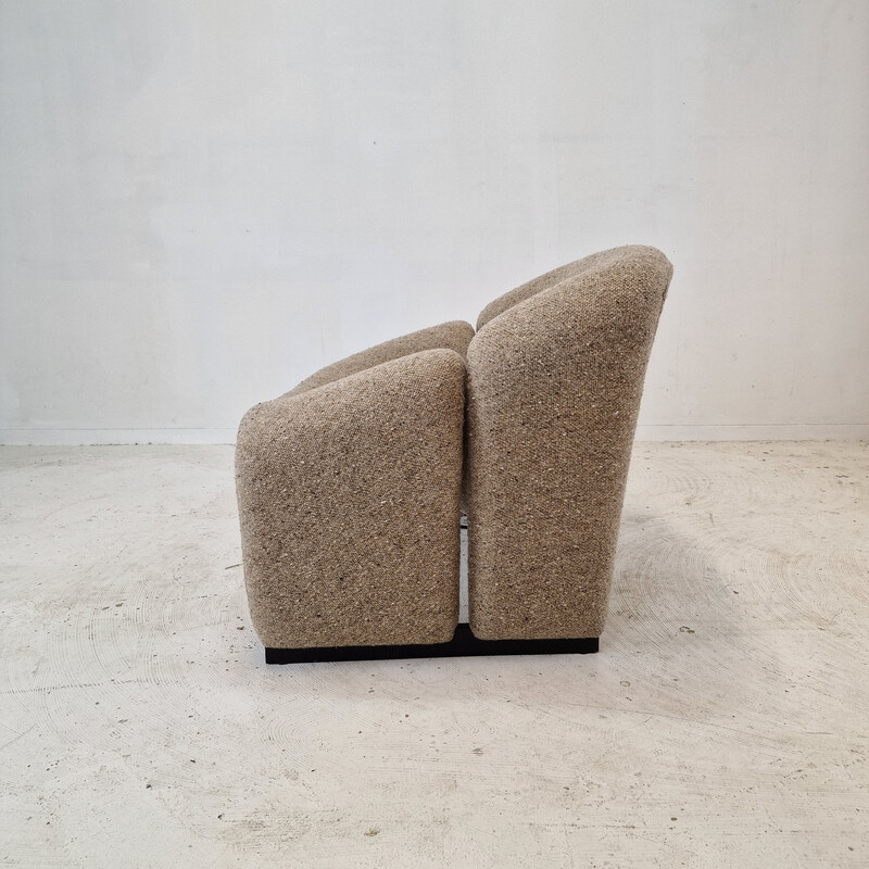 Pair of vintage model F580 chairs in wool fabric by Pierre Paulin for Artifort, 1966