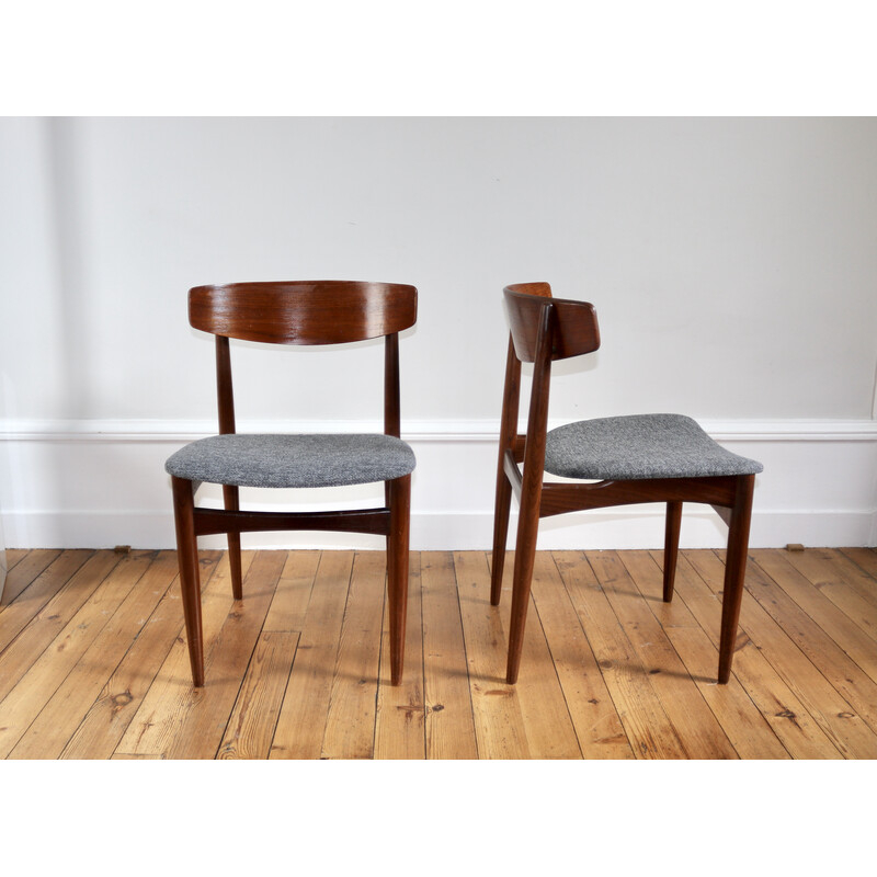 Set of 4 vintage teak chairs by W. Klein for Bramin, 1960