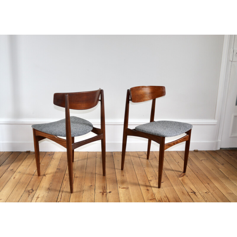 Set of 4 vintage teak chairs by W. Klein for Bramin, 1960