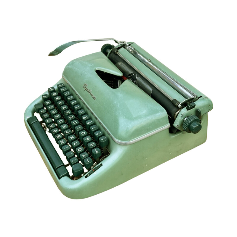 Vintage steel and fabric typewriter for Optima Büromaschinenwerk Veb Erfurt, 1958