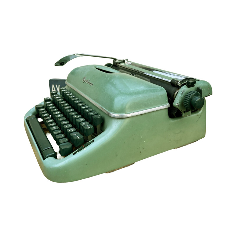 Vintage steel and fabric typewriter for Optima Büromaschinenwerk Veb Erfurt, 1958
