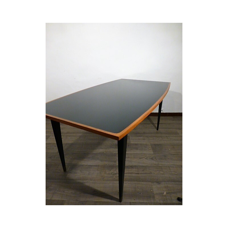 Table à manger française noire - 1960