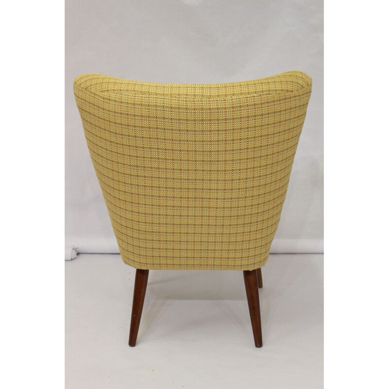 Vintage cocktail armchair with yellow tiles - 1950s