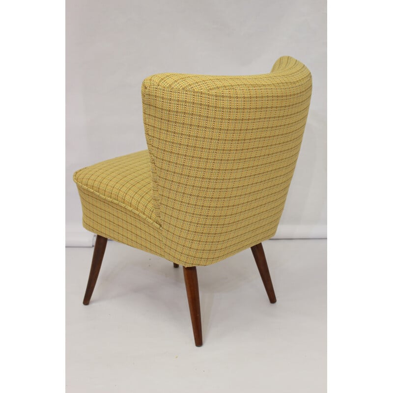 Vintage cocktail armchair with yellow tiles - 1950s