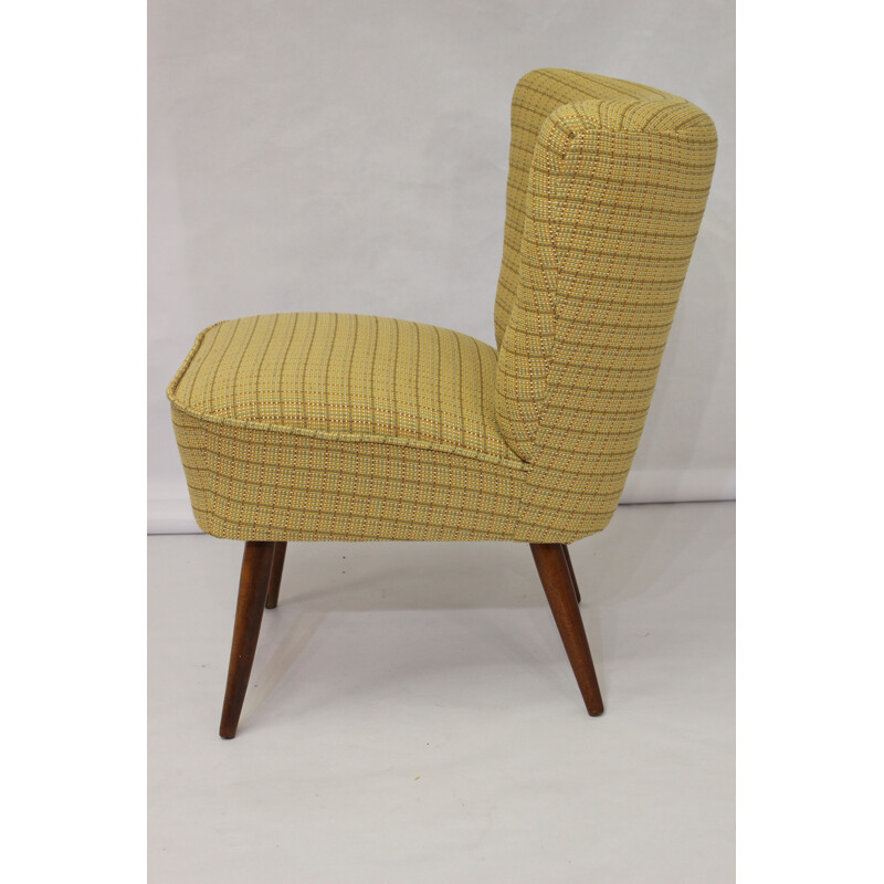 Vintage cocktail armchair with yellow tiles - 1950s