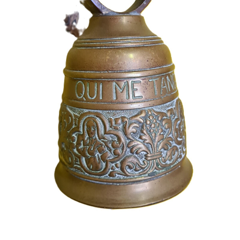 Vintage monastery bell in patinated bronze