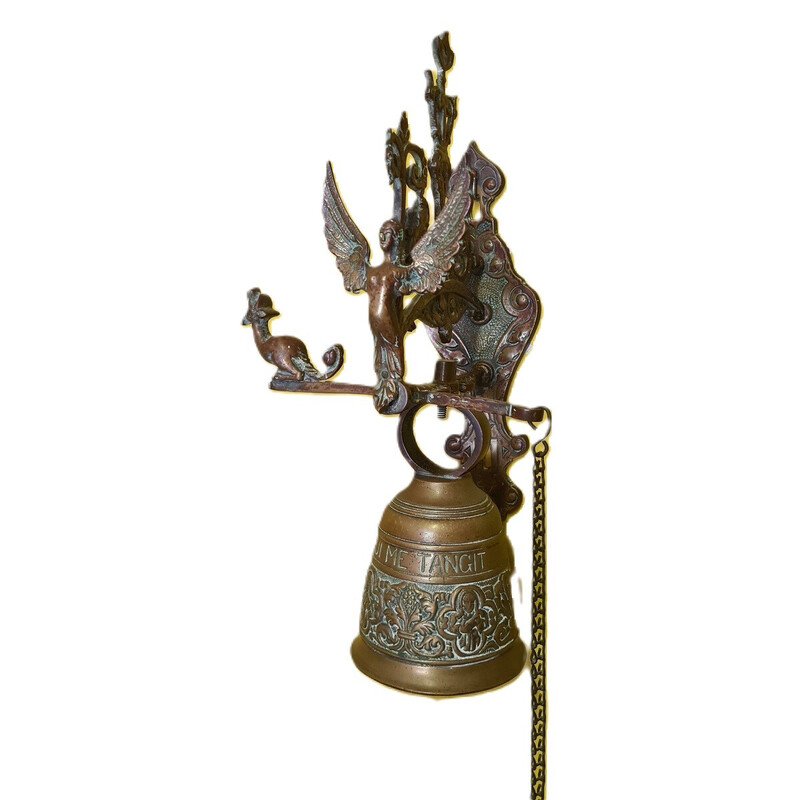 Vintage monastery bell in patinated bronze