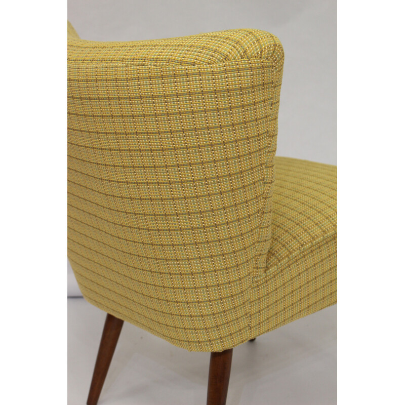 Vintage cocktail armchair with yellow tiles - 1950s