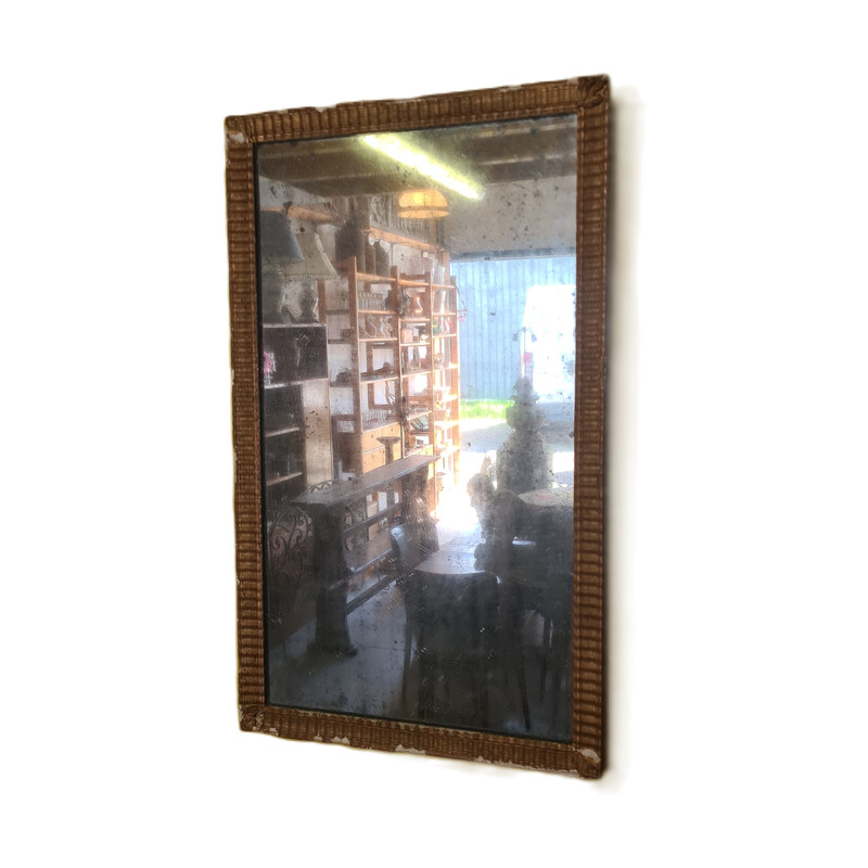 Vintage mantel mirror in mercury glass and gold frame