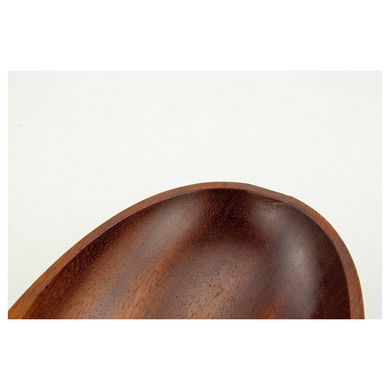Double Bowl Hand-Carved in Teak by Carl Auböck - 1950s