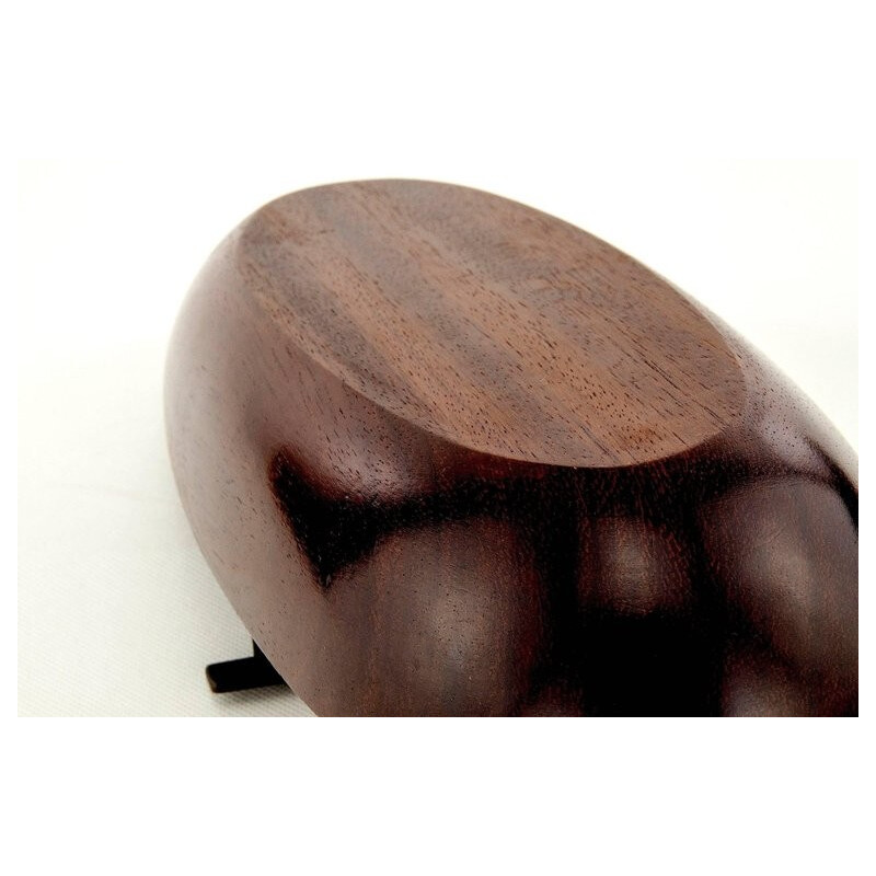 Double Bowl Hand-Carved in Teak by Carl Auböck - 1950s