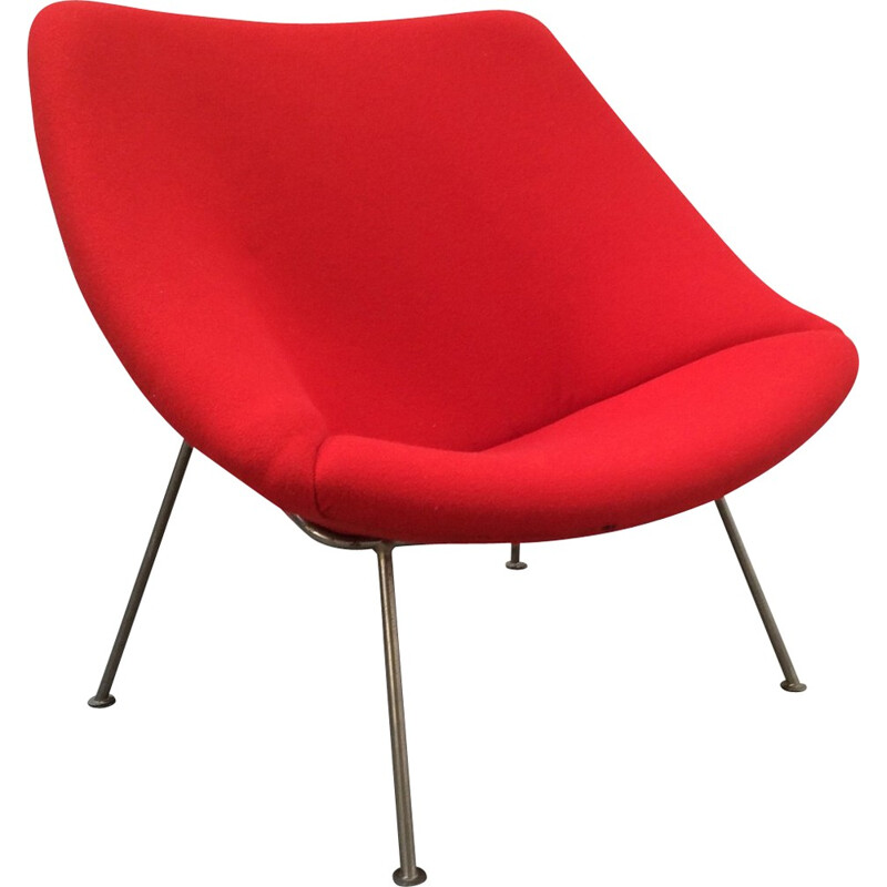 Red "Oyster" armchair by Pierre Paulin - 1970s