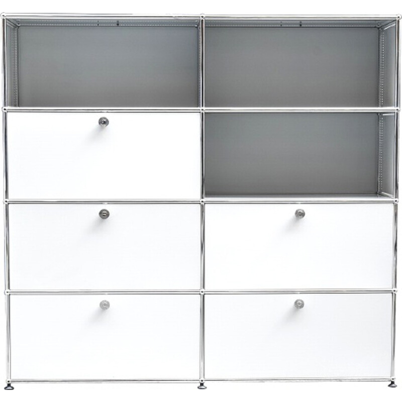 White lacquered metal Swiss storage by USM - 1980s