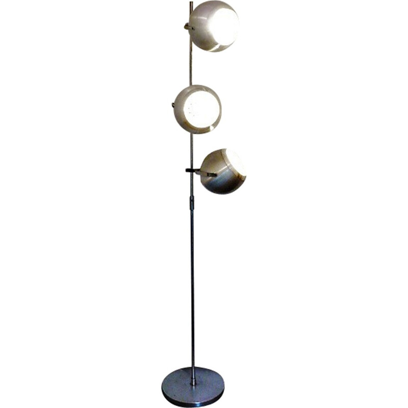 Stainless steel "eyeball" floor lamp - 1970s