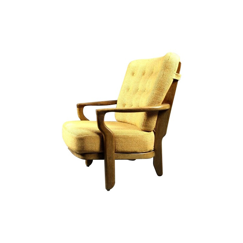 Armachair in oakwood, Robert GUILLERME and Jacques CHAMBRON - 1960s