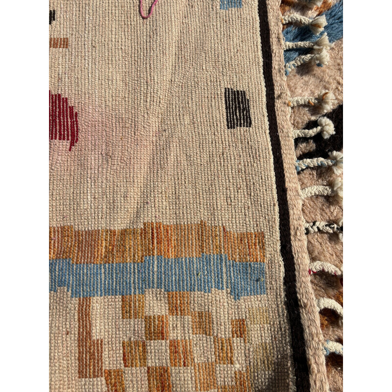 Vintage Beni Ouarain schapenwollen tapijt