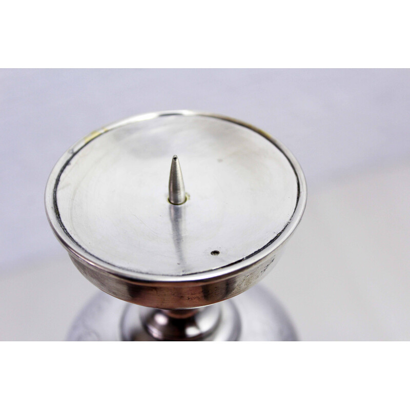 Vintage Art Nouveau candlestick in silver metal
