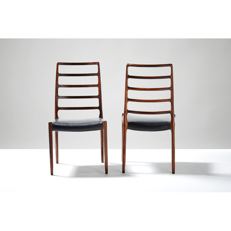 Set of 6 dining chairs, Model 82 by Niels Moller - 1970s
