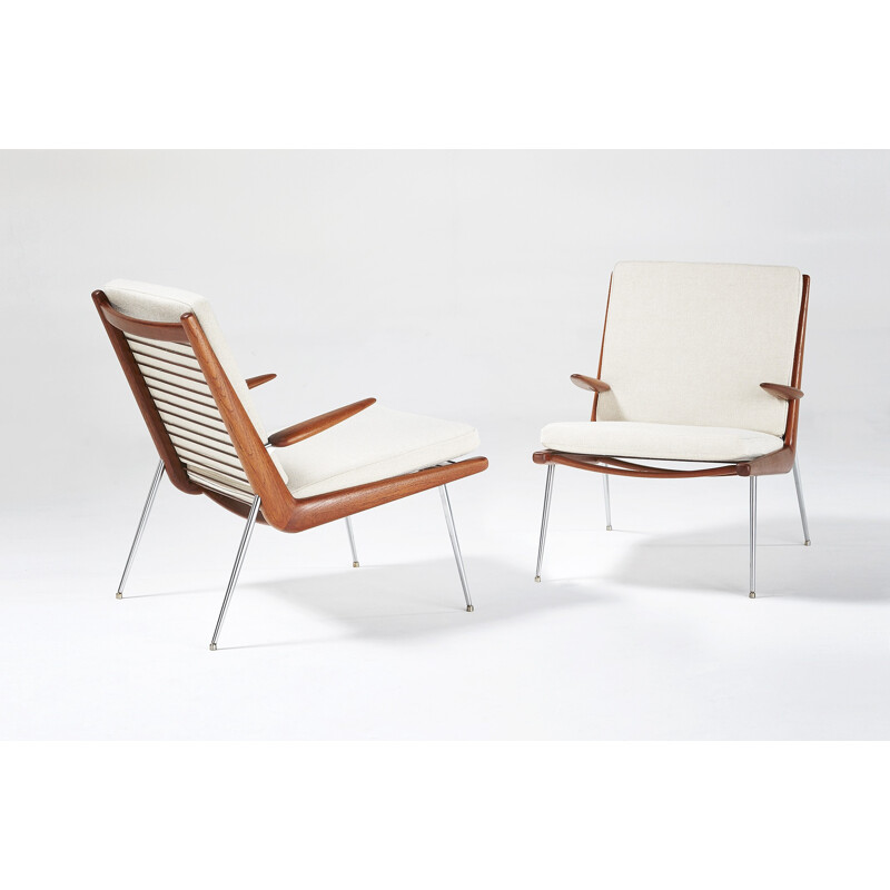 Pair of FD-135 Boomerang armchairs, Peter Hvidt and Orla Molgaard-Nielsen - 1950s