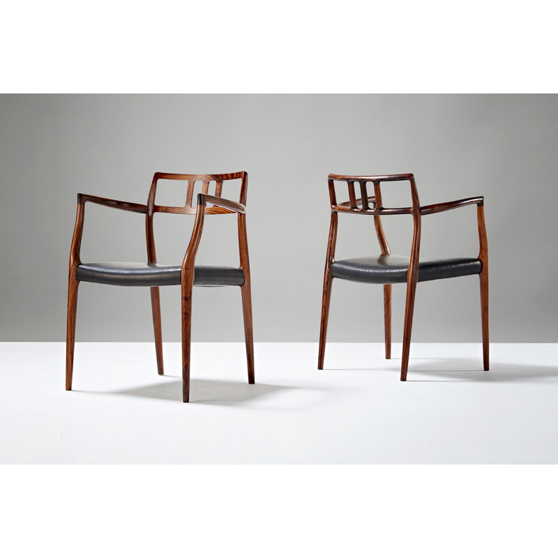 Pair of Rosewood Model 64 Chairs, Niels Moller - 1960S