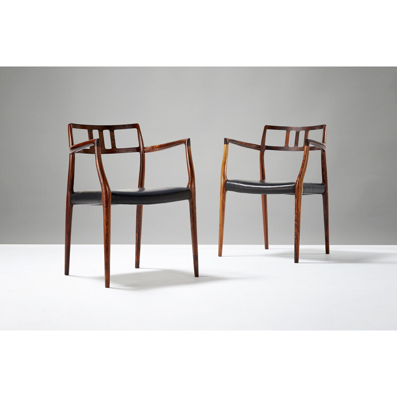 Paire de chaises en palissandre, modèle 64, Niels Moller - 1960