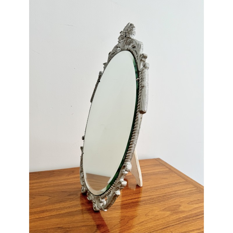 Pareja de espejos de mesa ovalados vintage para Atsonea