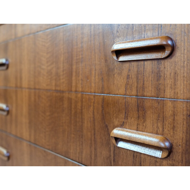  Danish chest of 6 drawers in teak with 2 handles - 1960s