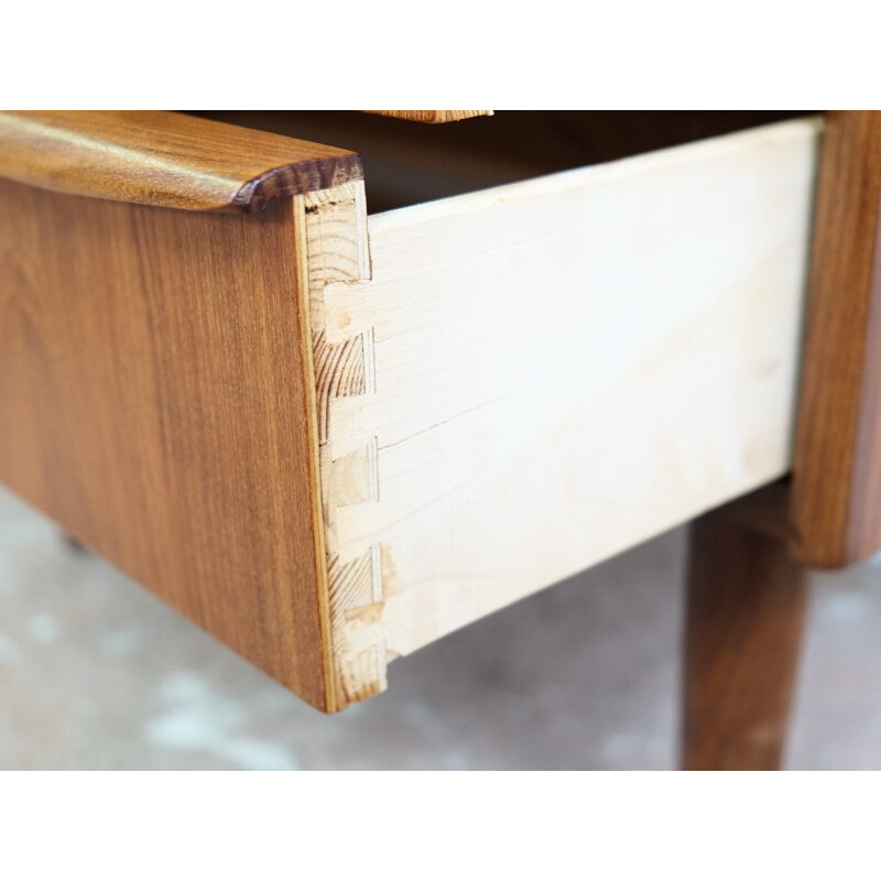 Narrow Danish chest of 6 drawers in teak - 1960s