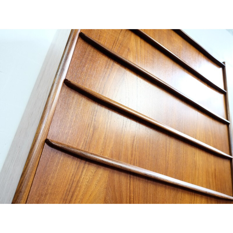 Narrow Danish chest of 6 drawers in teak - 1960s