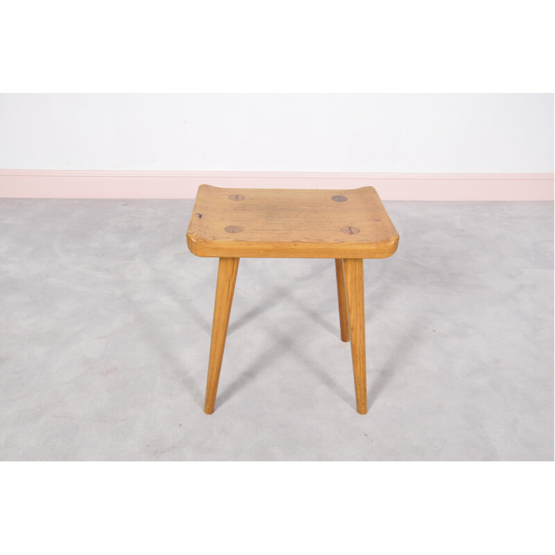 Swedish modern stool by Carl Malmsten for Svensk Fur - 1950s