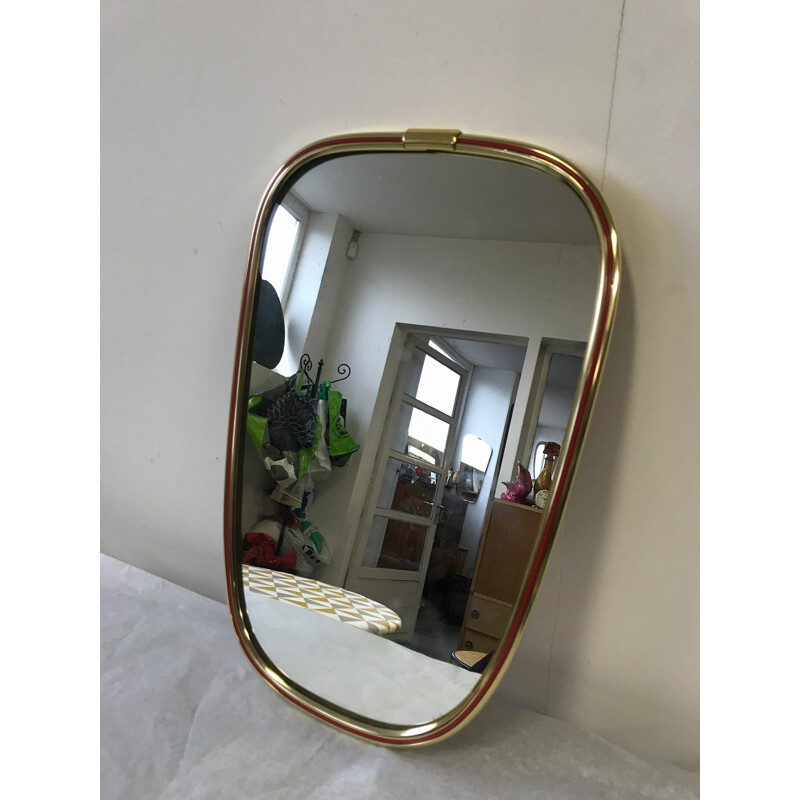 Gold brass frame vintage mirror - 1960s