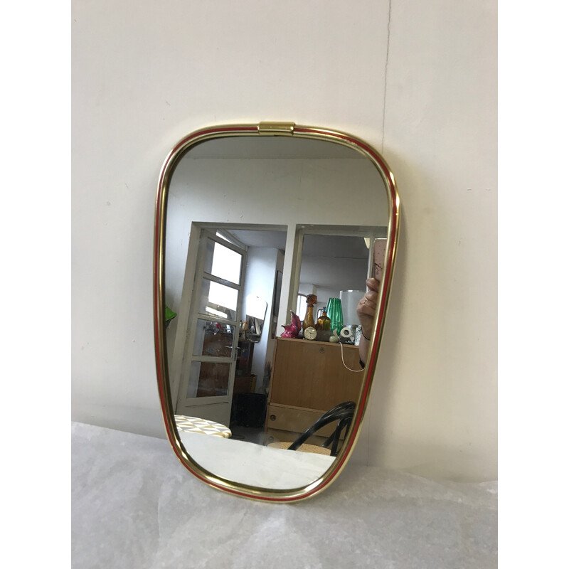 Gold brass frame vintage mirror - 1960s