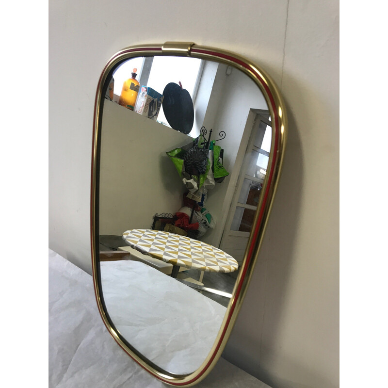 Gold brass frame vintage mirror - 1960s