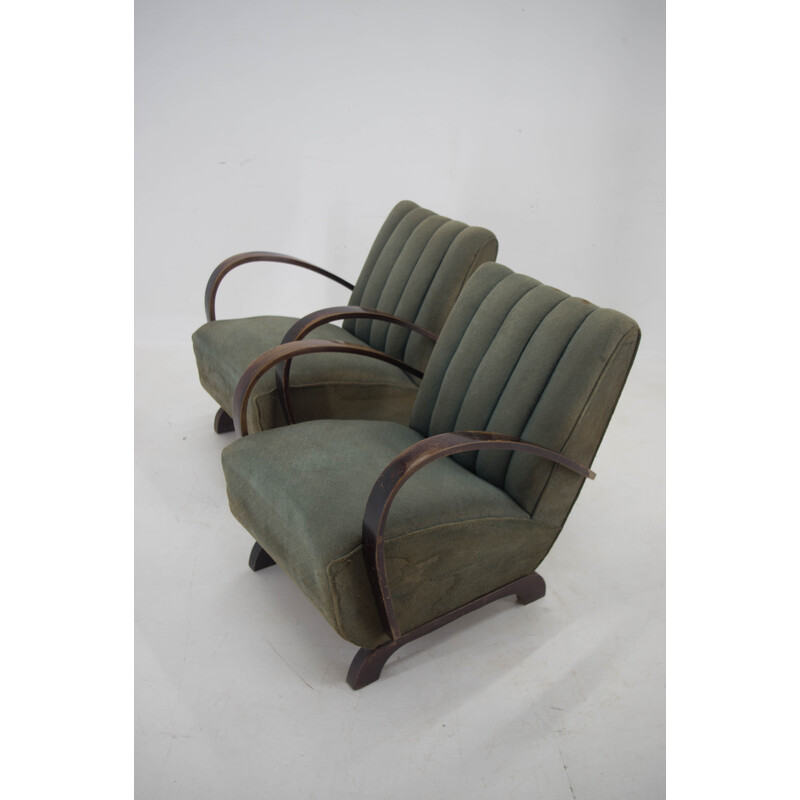 Pareja de sillones Art Déco vintage de Jindrich Halabala, 1940