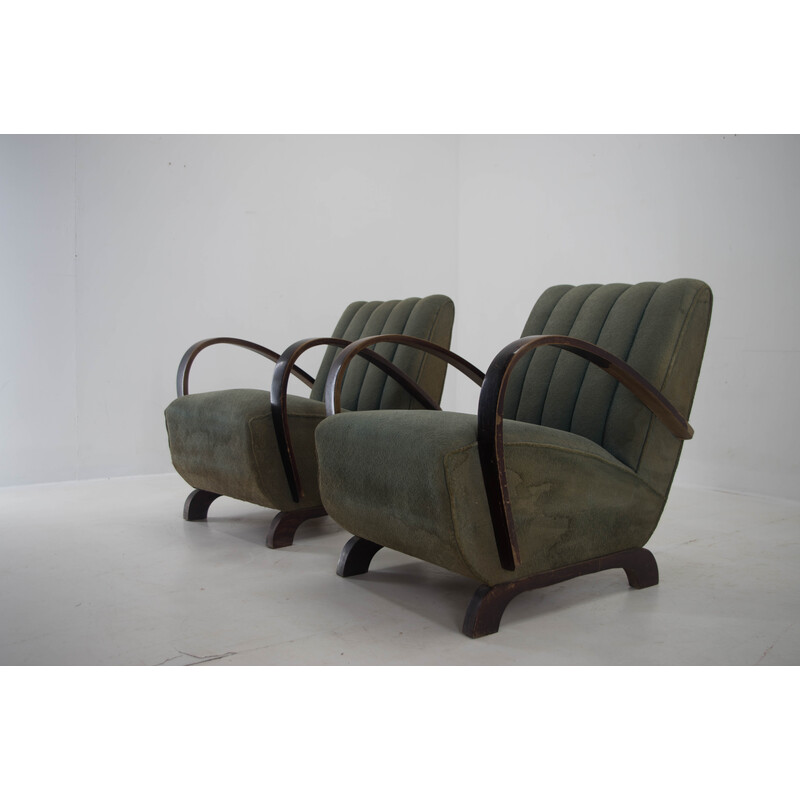 Pareja de sillones Art Déco vintage de Jindrich Halabala, 1940