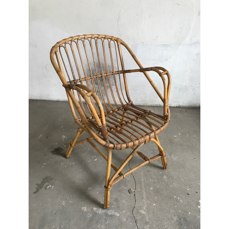 Vintage rattan living room set - 1960s