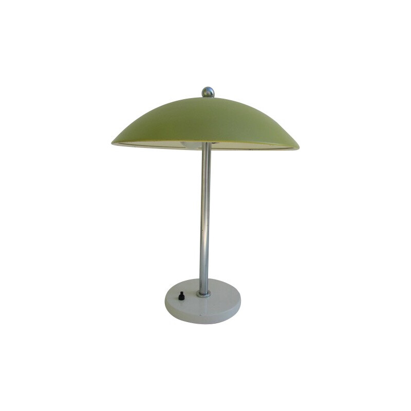 Gispen table lamp in lime green metal, Wim RIETVELD - 1950s
