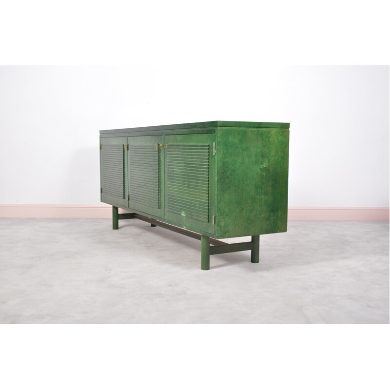 Finnish oakwood green sideboard by Asko - 1960s