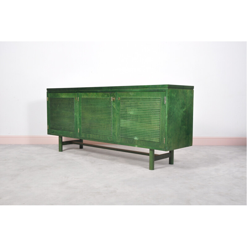 Finnish oakwood green sideboard by Asko - 1960s