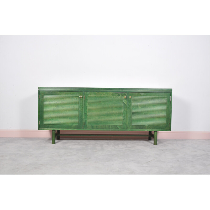 Finnish oakwood green sideboard by Asko - 1960s