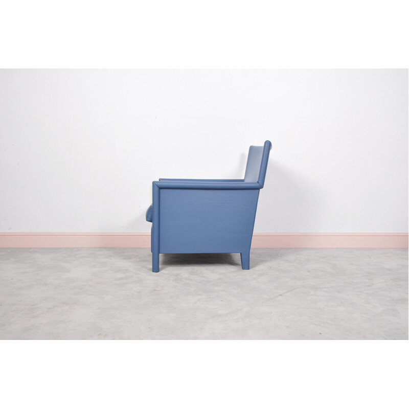 Fauteuil en cuir bleu par Molteni & Consonni - 1970