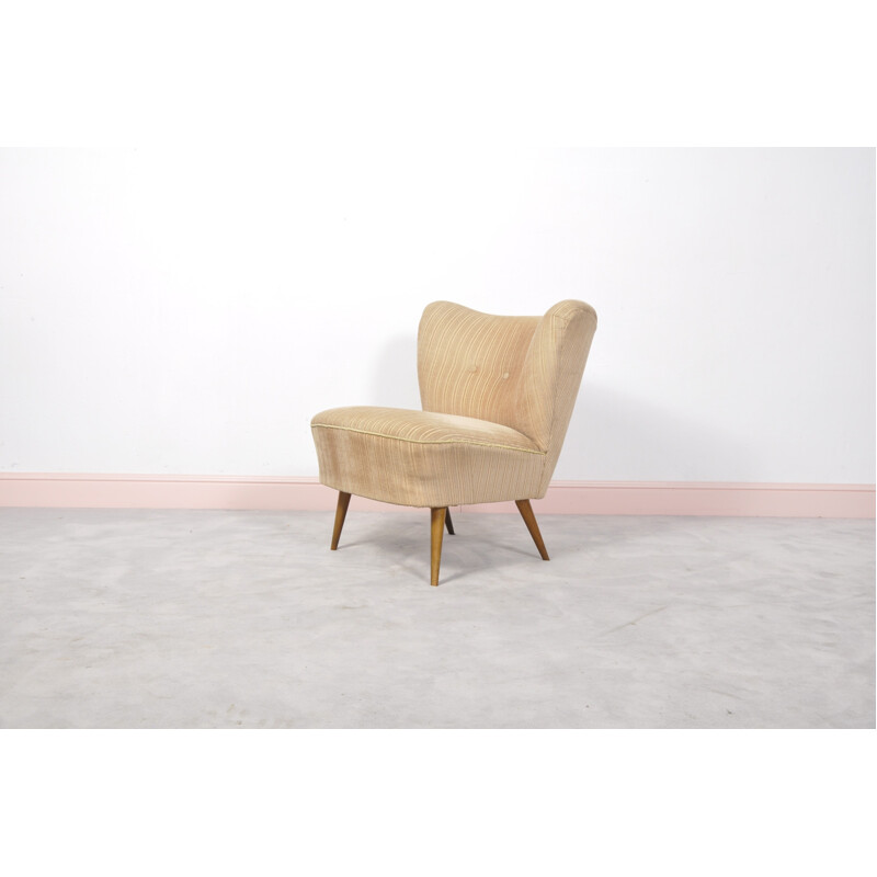 Fauteuil cocktail autrichien vintage en hêtre  - 1950