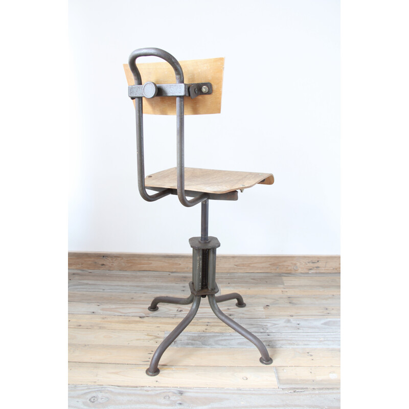 Mid century adjustable factory chair - 1950s