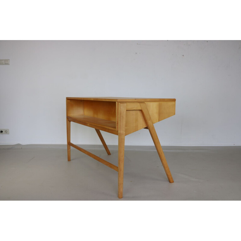 Desk in birchwood by P. Van der Klugt Coen de Vries for Everest - 1950s