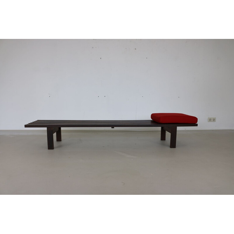 Brown bench by Bakker produced by Castelijn - 1960s